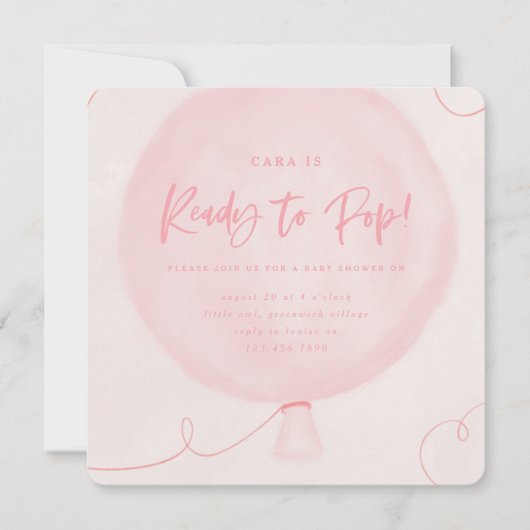 Klaar om te poppen! baby shower inviteren kaart (Voorkant)