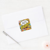 Klaar om te POPPEN Baby shower Leuk Modern Vierkante Sticker (Envelop)