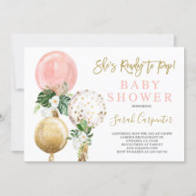 Klaar om te poppen Baby shower meisje Uitnodiging