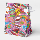 Klaar om te Poppen Baby shower Pink Comic Book Bedankdoosjes (Achterkant)