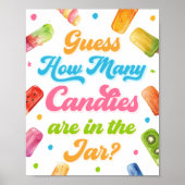 Klaar om te Poppen Baby shower Raad hoeveel Snoepj Poster (Voorkant)