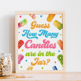 Klaar om te Poppen Baby shower Raad hoeveel Snoepj Poster