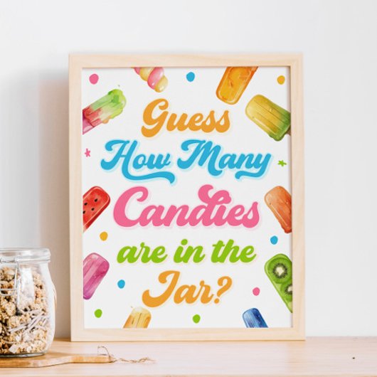 Klaar om te Poppen Baby shower Raad hoeveel Snoepj Poster