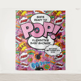 Klaar om te Poppen Baby shower Roze Foto Achtergro Wandkleed