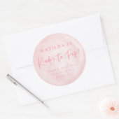 Klaar om te poppen! baby shower uitnodigen dank u  ronde sticker (Envelop)