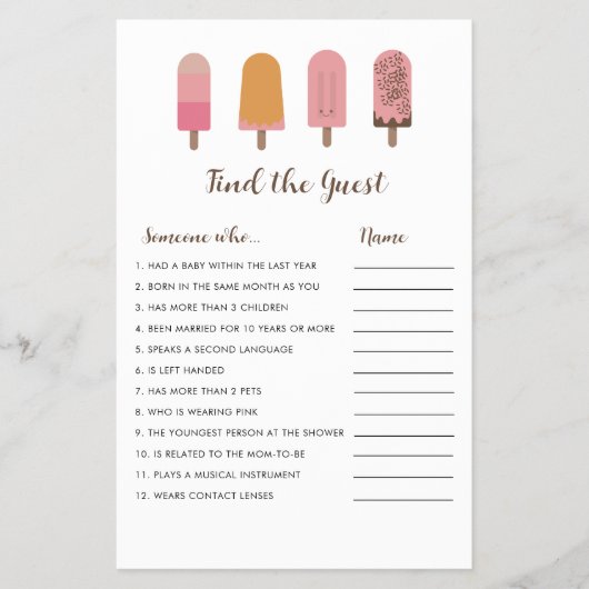 Klaar om te Poppen Baby shower Vind het Gastenspel Flyer (Voorkant)