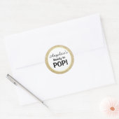 Klaar om te Poppen Baby shower Wit Goud Glitter Ronde Sticker (Envelop)
