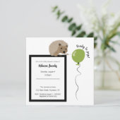 "Klaar om te poppen" egel Baby shower Uitnodiging (Staand voorkant)