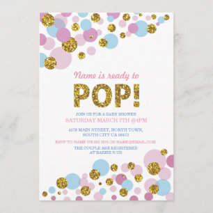 Klaar om te Poppen Gender Reveal Baby shower Gold  Kaart