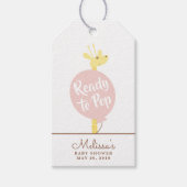 Klaar om te Poppen Giraffe Gift Label Cadeaulabel (Voorkant)