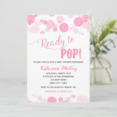 Klaar om te Poppen! Girl Baby shower Invitation Kaart (Staand voorkant)