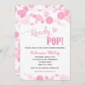 Klaar om te Poppen! Girl Baby shower Invitation Kaart (Voorkant / Achterkant)