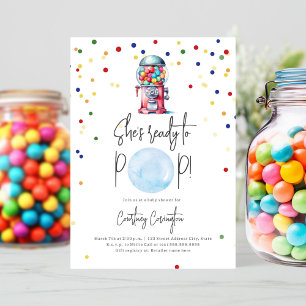 Klaar om te Poppen Gumball Machine Boy Baby shower Kaart
