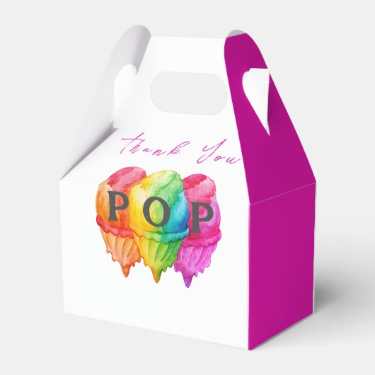 Klaar om te Poppen Ice Cream Gradient Pink Baby sh Bedankdoosjes (Achterkant)