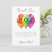 Klaar om te Poppen Ice Cream Gradient Pink Baby sh Bedankkaart (Staand voorkant)