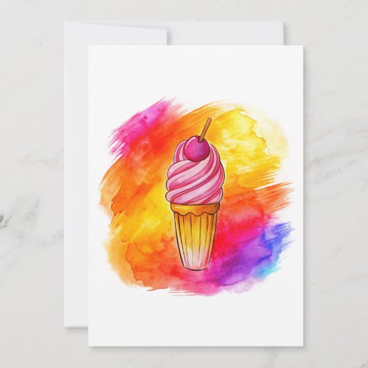 Klaar om te Poppen Ice Cream Gradient Pink Baby sh Bedankkaart (Achterkant)