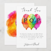 Klaar om te Poppen Ice Cream Gradient Pink Baby sh Bedankkaart (Voorkant / Achterkant)