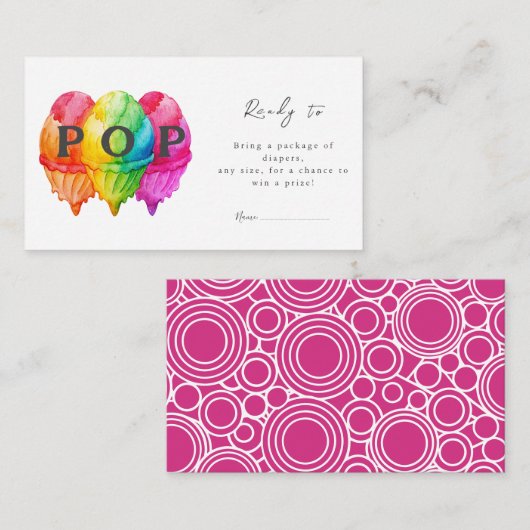 Klaar om te Poppen Ice Cream Gradient Pink Baby sh Informatiekaartje (Voorkant / Achterkant)