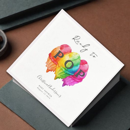 Klaar om te Poppen Ice Cream Gradient Pink Baby sh Servet