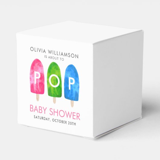 Klaar om te Poppen kleurrijk Blauw Baby shower Bedankdoosjes (Achterkant)