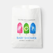 Klaar om te Poppen kleurrijk Blauw Baby shower Bedankzakje (Voorkant)