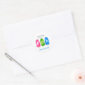 Klaar om te Poppen kleurrijk blauw Baby shower Ronde Sticker (Envelop)
