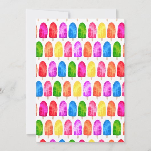 Klaar om te Poppen kleurrijke Popsicle Blue Baby s Kaart (Achterkant)