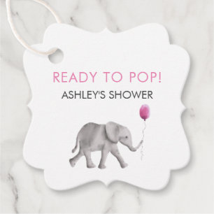 Klaar om te Poppen Labels, Olifant Baby shower Lab Bedankjes Labels