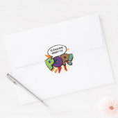 Klaar om te POPPEN Modern Kleurrijk Baby shower Ronde Sticker (Envelop)