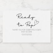 'Klaar om te Poppen' Persoonlijke mini-prosecco-la Sparkling Wijnetiket (Enkel label)