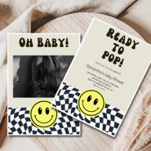 Klaar om te Poppen Retro Foto Oh Baby shower Uitno