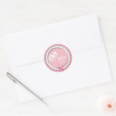 Klaar om te Poppen Roze Meisje Baby shower Favor Ronde Sticker (Envelop)