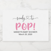 Klaar om te Poppen Roze Mini Mousserende Wijnflesj Sparkling Wijnetiket (Enkel label)