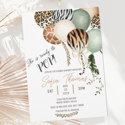 Klaar om te Poppen Safari Animal Baby shower Invit Kaart