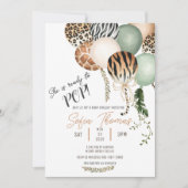 Klaar om te Poppen Safari Animal Baby shower Invit Kaart (Voorkant)