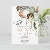 Klaar om te Poppen Safari Animal Baby shower Invit Kaart (Staand voorkant)