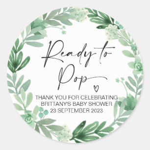 Klaar om te Poppen Schattige Baby shower gunst Ronde Sticker