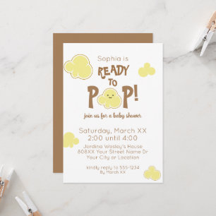 Klaar om te Poppen Schattige Popcorn Baby shower Kaart
