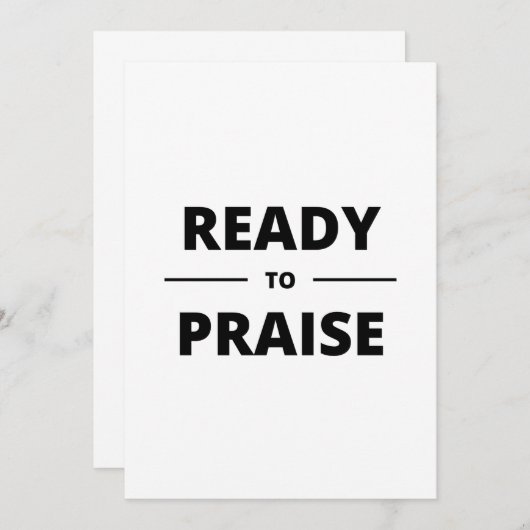 KLAAR OM TE PRAISEN KAART (Voorkant / Achterkant)