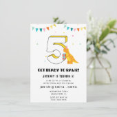 Klaar om te Rawr Dinosaurus Jongen 5e Verjaardagsf Kaart (Staand voorkant)