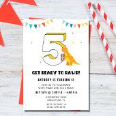 Klaar om te Rawr Dinosaurus Jongen 5e Verjaardagsf Kaart