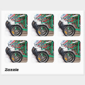 Klaar om te rijden vierkante sticker (Vel)