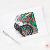 Klaar om te rijden vierkante sticker (Envelop)