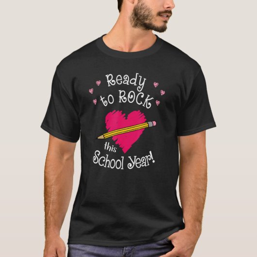 Klaar om te rocken dit schooljaar schattig t-shirt (Voorkant)