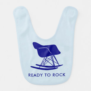 Klaar om te rocken Mid Century moderne stoel slabb Baby Slabbetje