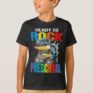 Klaar om te rocken Preschool Monster Truck Dinosau T-shirt