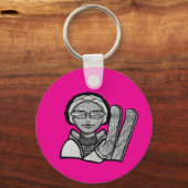 Klaar om te skiën sleutelhanger (Achterkant)