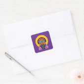 Klaar om te skiën vierkante sticker (Envelop)