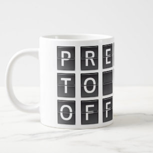 Klaar om te vertrekken grote koffiekop