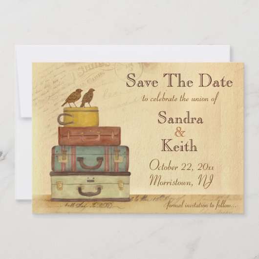 Klaar Om Te Vliegen Liefdes Vogels Bewaar De Datum Save The Date (Voorkant)